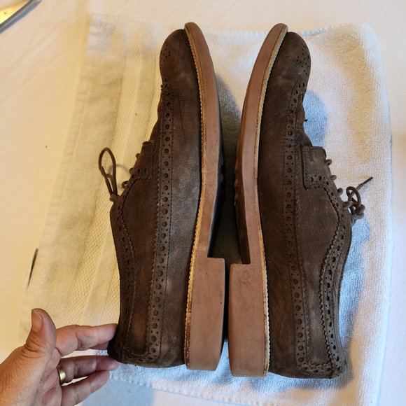 Tod\'s, Men\'s Oxford Brogue Suede Leather Dress Shoes, Brown Color, Size 10 main image 4
